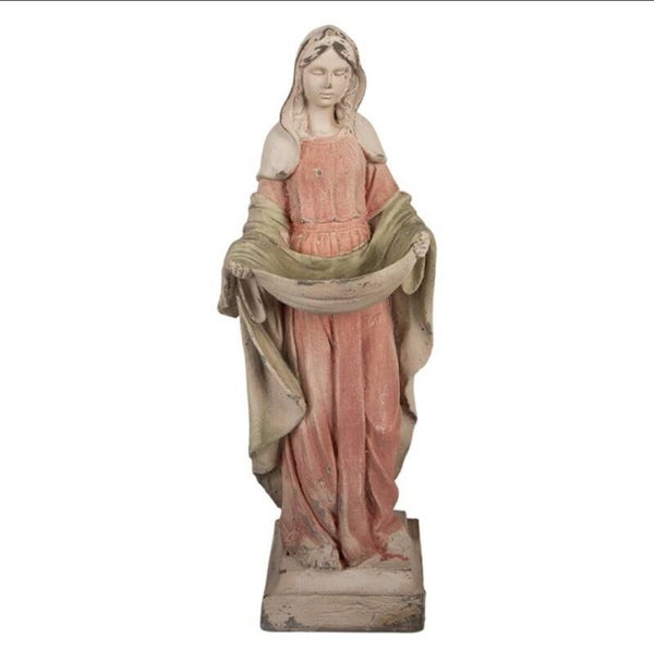 Clayre & Eef Decoratie Beeld Maria 16x16x44 cm