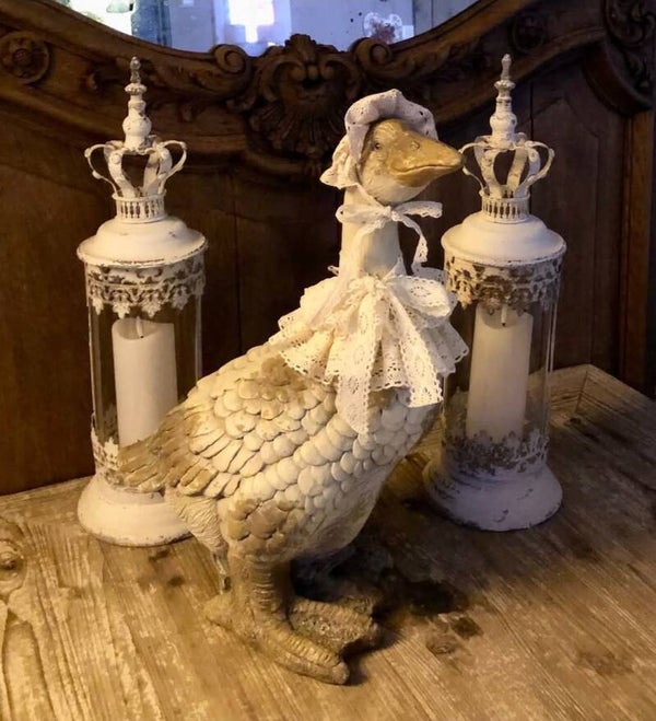 Clayre & Eef Beeld Gans Beige Keramisch materiaal