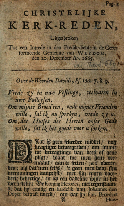 Christelijke kerk-reeden door Theodorus Elout