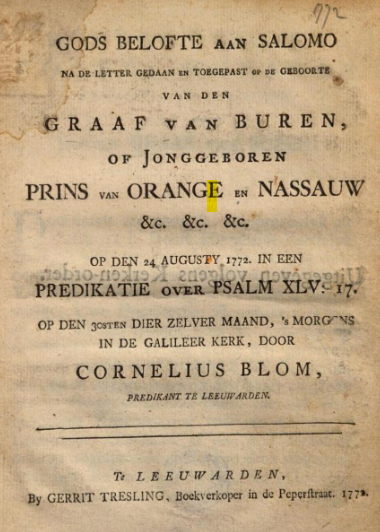 Preek van Cornelis Blom