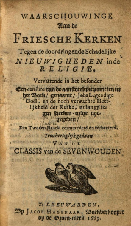 Henricus Brink: waarschouwinge aan de Friesche Kerken