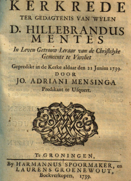 Lijkrede op Hillebrandus Mentes