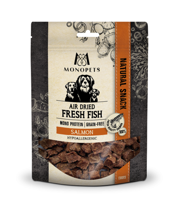Monopets Fresh Fish air dried snacks S/M cubes salmon 150gram