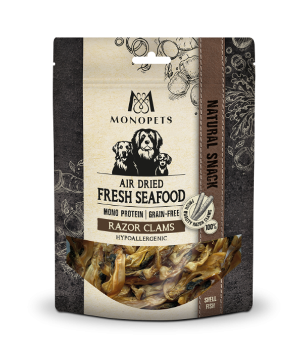 Monopets Fresh Fish air dried snacks seafood razor clams 70gram