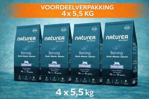 Naturea Cat Lands Salmon 4x5,5kg Voordeelverpakking
