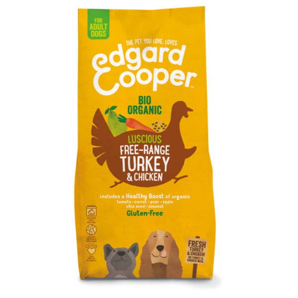 Edgard & cooper Bio Organic Turkey Adult Kalkoen Kip Wortel 7kg