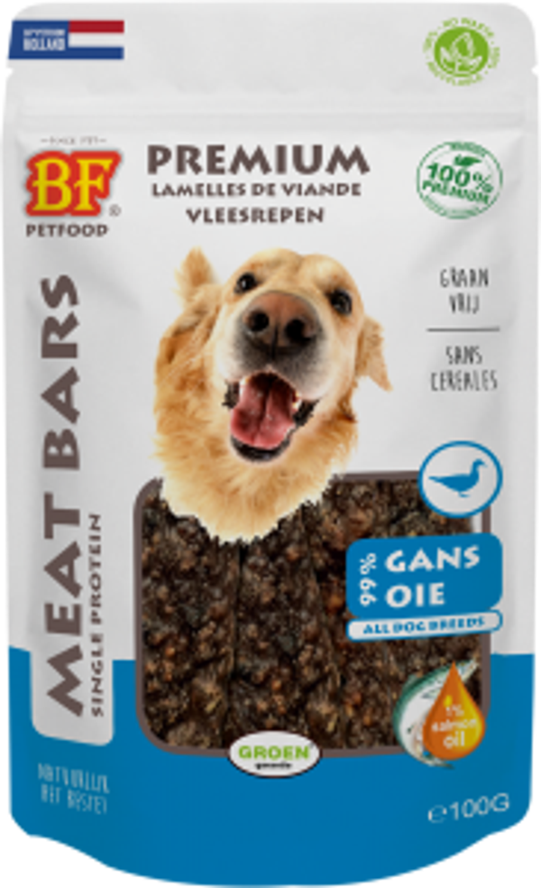 Biofood meat bars gans (100% mono proteïne) 100gram