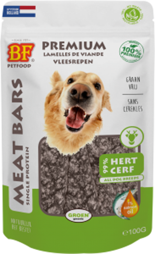 Biofood meat bars hert (100% mono proteïne) 100gram