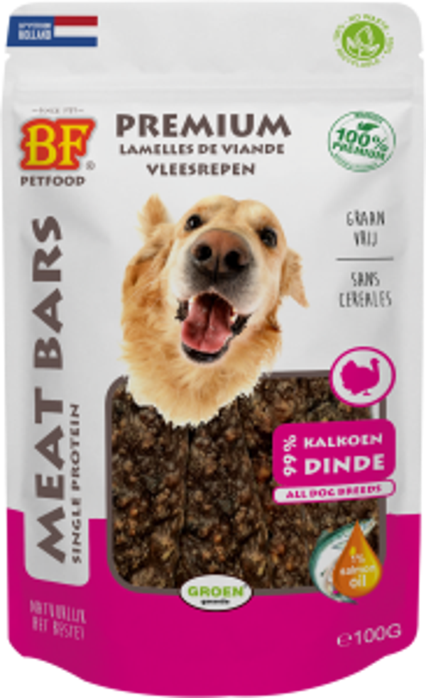 Biofood meat bars kalkoen (100% mono proteïne) 100gram