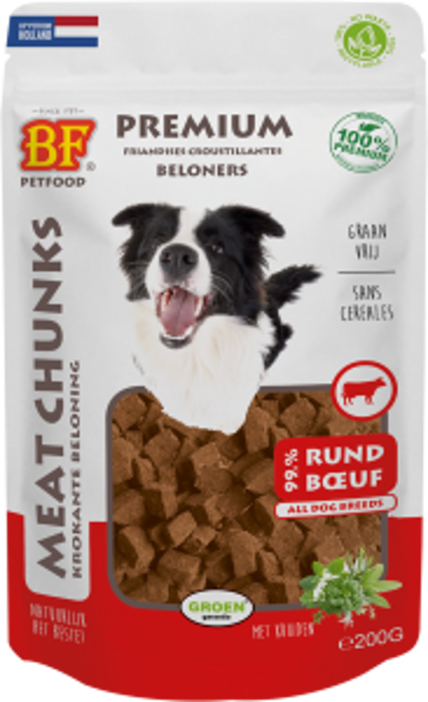 Biofood meat chunks rund&hert (mix proteïne) 200gram
