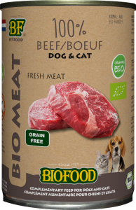 Biofood Organic hond&kat 100% rundvlees blik 12x400gram