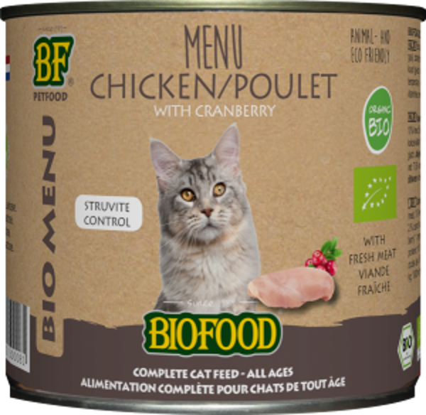 Biofood Organic kat kip menu blik 12x200gram