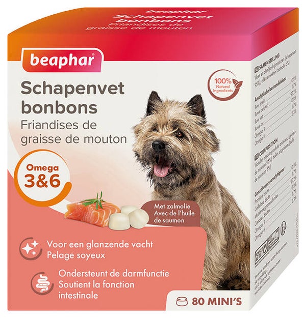 Beaphar Schapenvet Bonbons+Mini Zalm 245gram