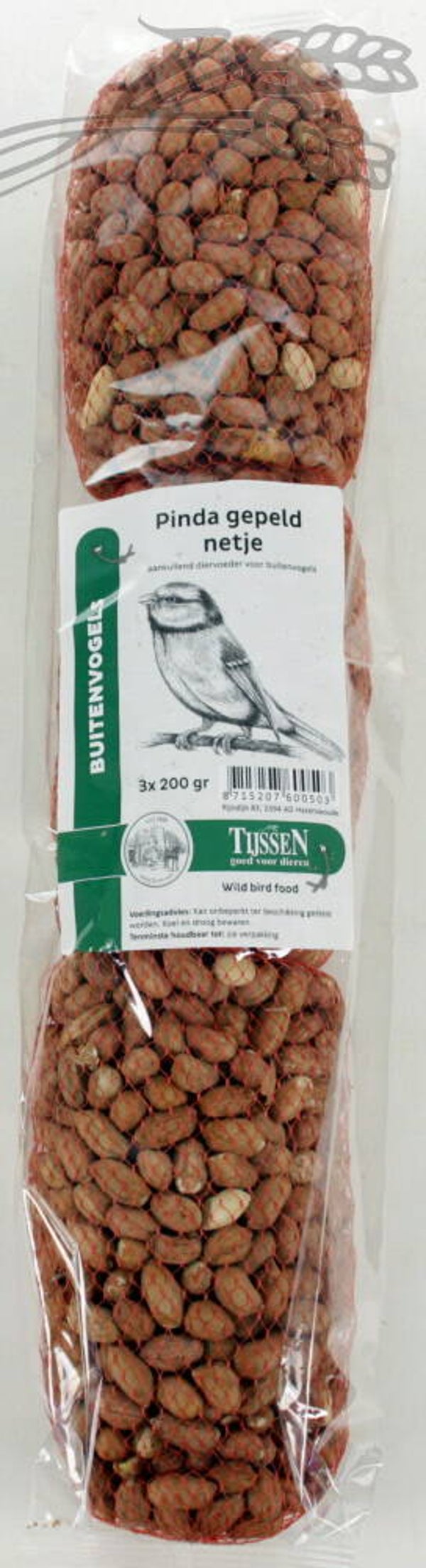 Tijssen Netje Pinda Gepeld Verpakt 16x3x200gram