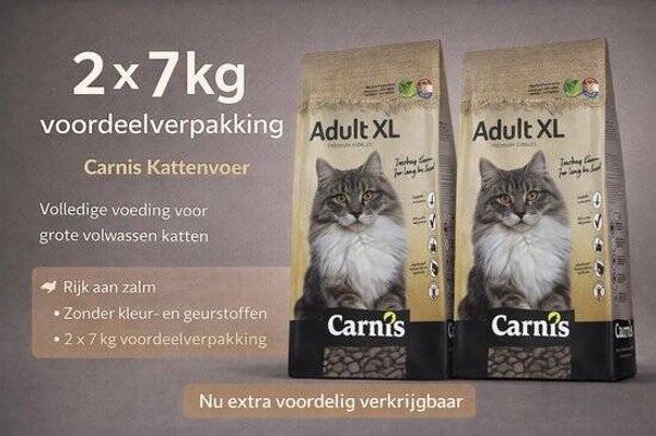 Carnis Kat Droog XL 2x7kg Voordeelverpakking