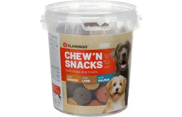 Flamingo Chew'n Snack Ring met kip & lam & zalm 450gram