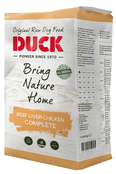 Duck beef/liver/chicken complete 8x10x100gram