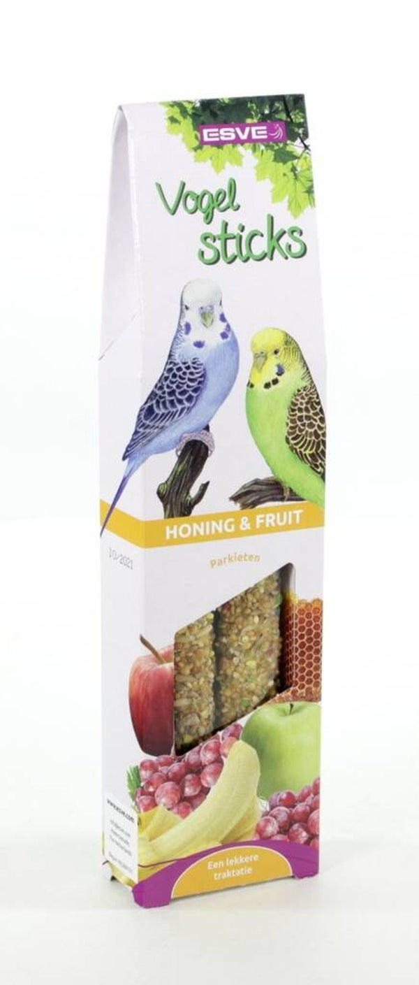 Esve Vogelsticks Parkiet Honing en Fruit 8x2stuks