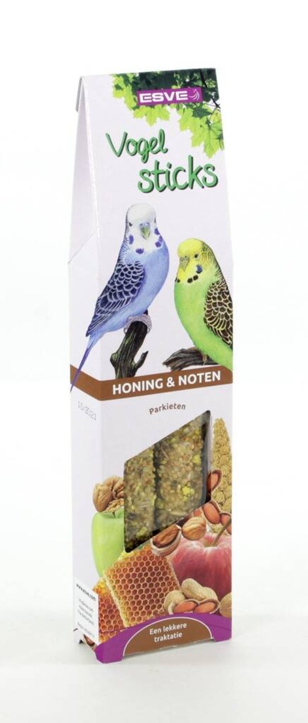 Esve Vogelsticks Parkiet Honing en Noten 7x2stuks