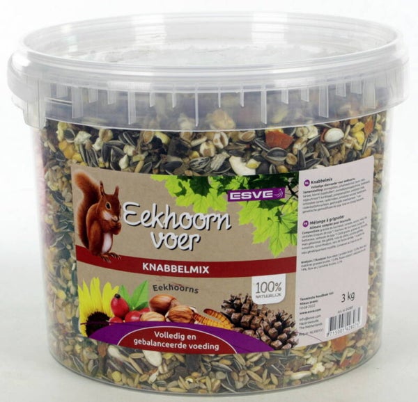 Esve Eekhoornvoer Knabbelmix emmer 3kg
