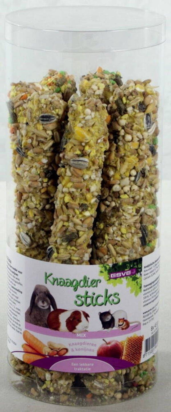 Esve Knaagdiersticks Mix Koker 6x8stuks