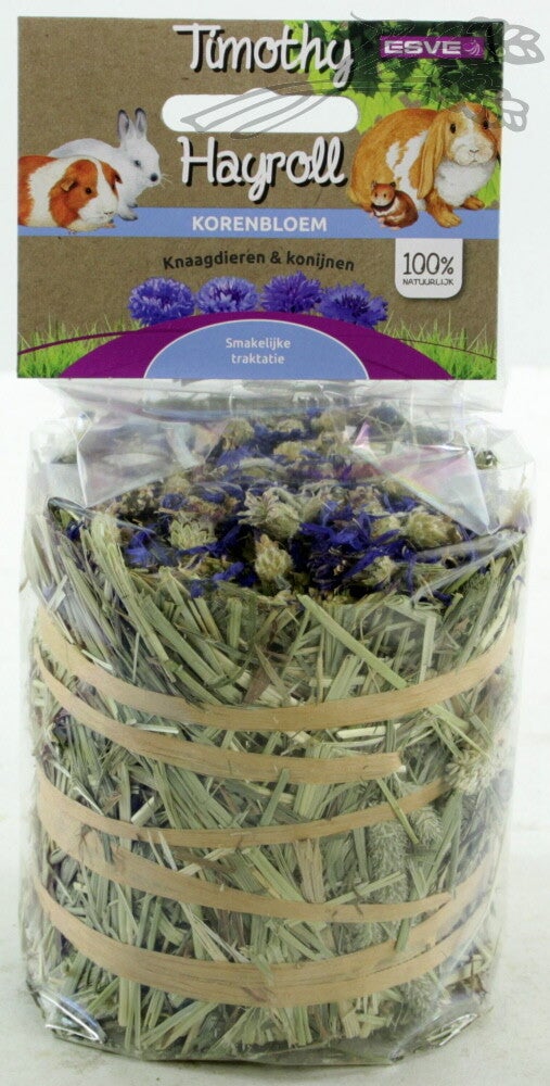 Esve Timothy Hay Roll Korenbloem 8x100gram