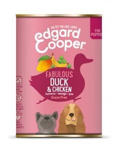 Edgard & Cooper hond puppy blik eend 12x400gram