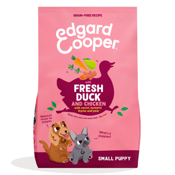 Edgard & Cooper hond puppy brok eend & kip Small 3kg