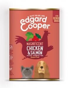 Edgard & Cooper hond senior blik kip&zalm 12x400gram