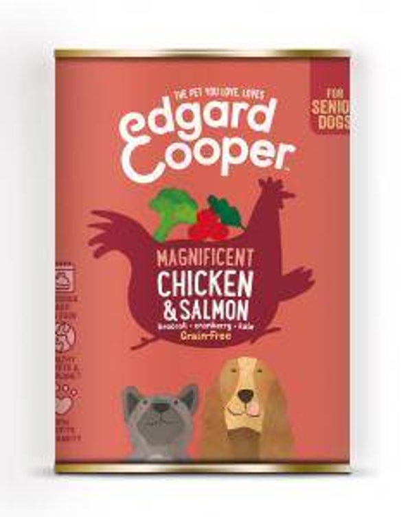 Edgard & Cooper hond senior blik kip&zalm 12x400gram