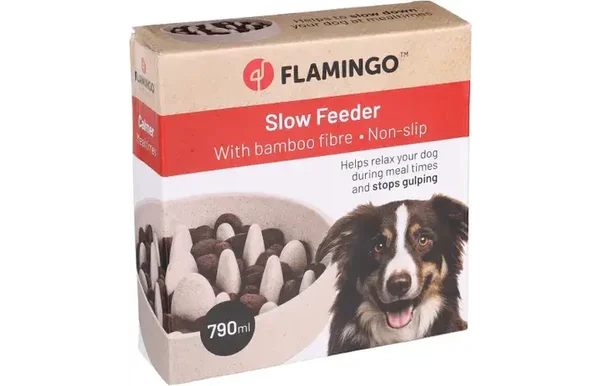 Flamingo Eetpot Slow feeder Greni Rond Beige 790ml