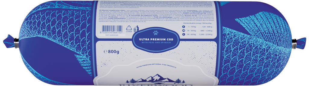 Riverwood Fish Sausage Cod 12x800gram