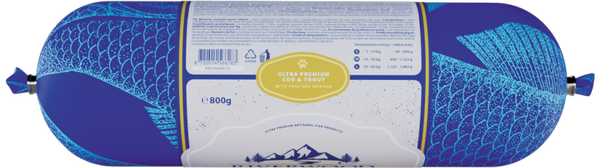 Riverwood Fish Sausage Cod & Trout 12x800gram