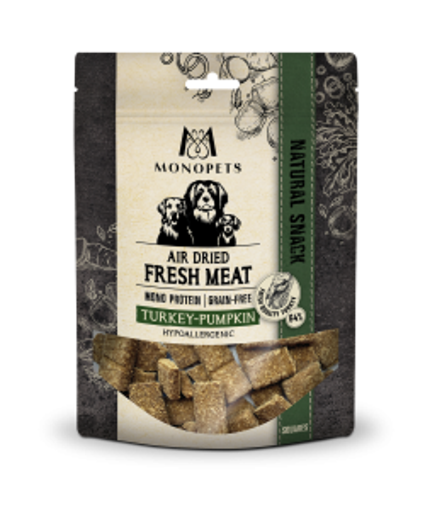 Monopets air dried snacks squares turkey&pumpkin 100gr