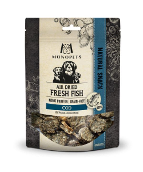 Monopets Fresh Fish air dried snacks cod bisquits 100gram