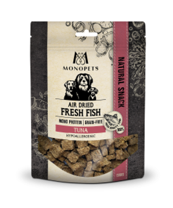 Monopets Fresh Fish air dried snacks S/M cubes tuna 150gram