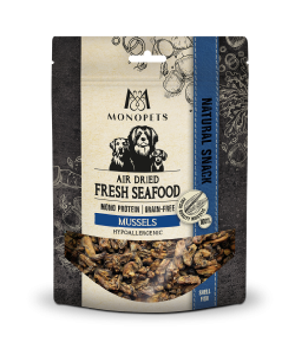 Monopets Fresh Fish air dried snacks seafood mussels 100gram