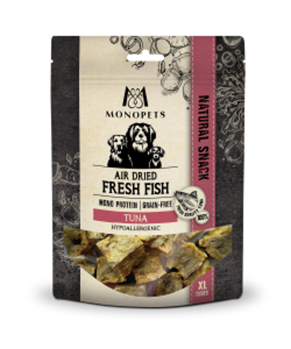 Monopets Fresh Fish air dried snacks XL cubes tuna 100gram
