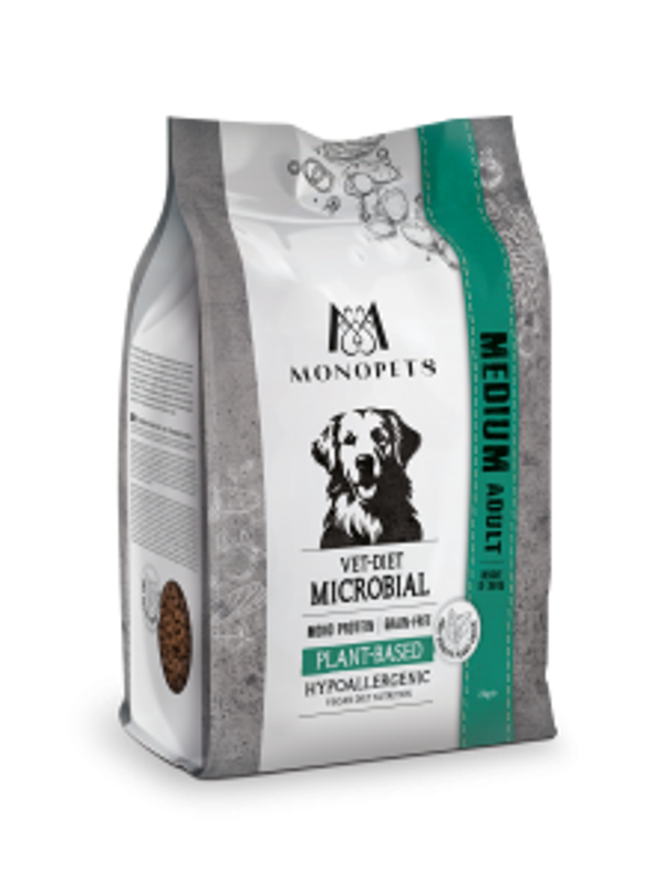 Monopets Vet-Diet medium microbial plant-based 12kg