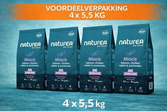 Naturea Cat Lands Salmon Chicken Rabbit Anchovies 4x5,5kg Voordeelverpakking