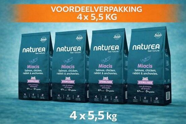 Naturea Cat Lands Salmon Chicken Rabbit Anchovies 4x5,5kg Voordeelverpakking