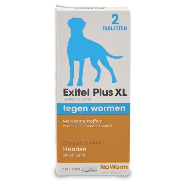 Exitel Plus no worm hond >17,5kg 2tabletten