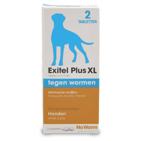Exitel Plus no worm hond >17,5kg 2tabletten