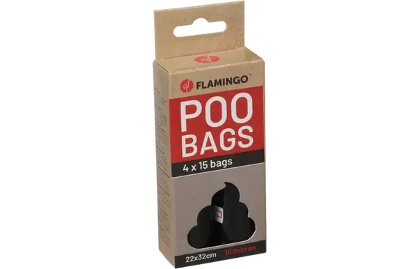Flamingo Poepzak Basic Blekz Zwart 4stuks