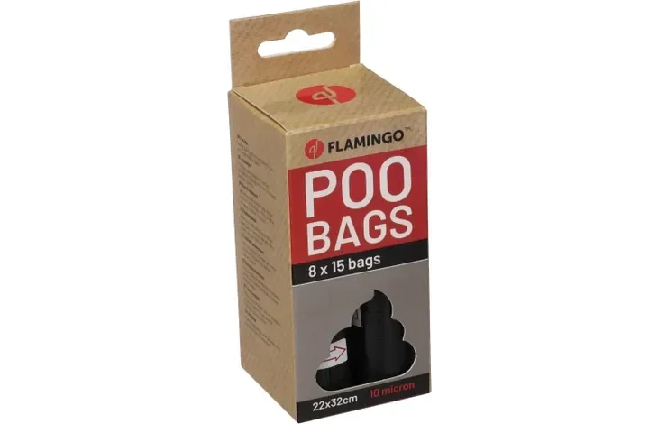 Flamingo Poepzak Basic Blekz Zwart 8stuks