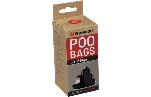 Flamingo Poepzak Basic Blekz Zwart 8stuks