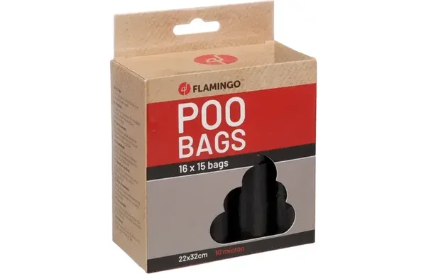 Flamingo Poepzak Basic Blekz Zwart 16stuks