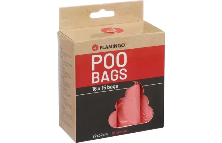 Flamingo Poepzak Basic Pastel Roze 16stuks
