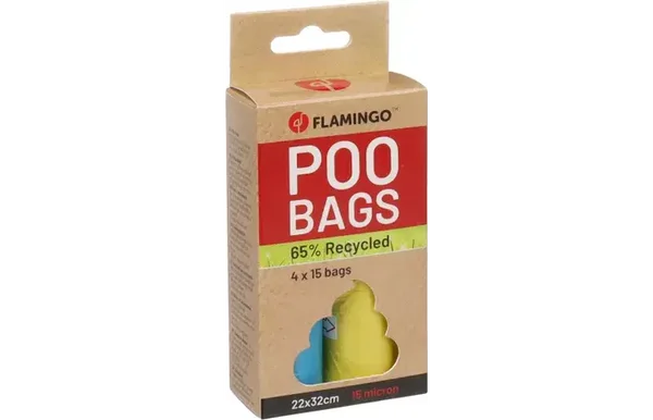 Flamingo Poepzak Gerecycleerd Poco Meerkleurig 4x15stuks