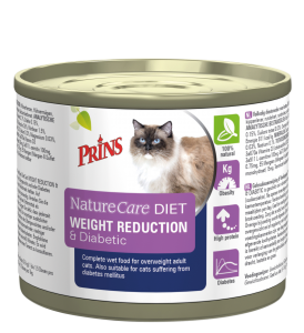 Prins NatureCare dieet cat weight reduction&diabetic 6x200gram